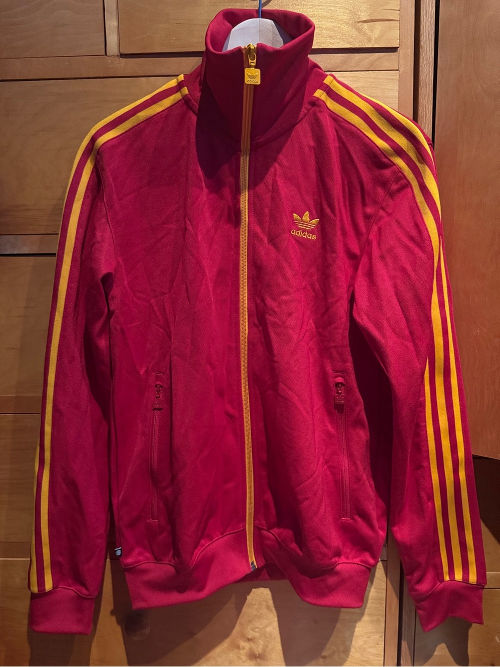 adidas SST Firebird Red & Yellow Striped Track Jacket